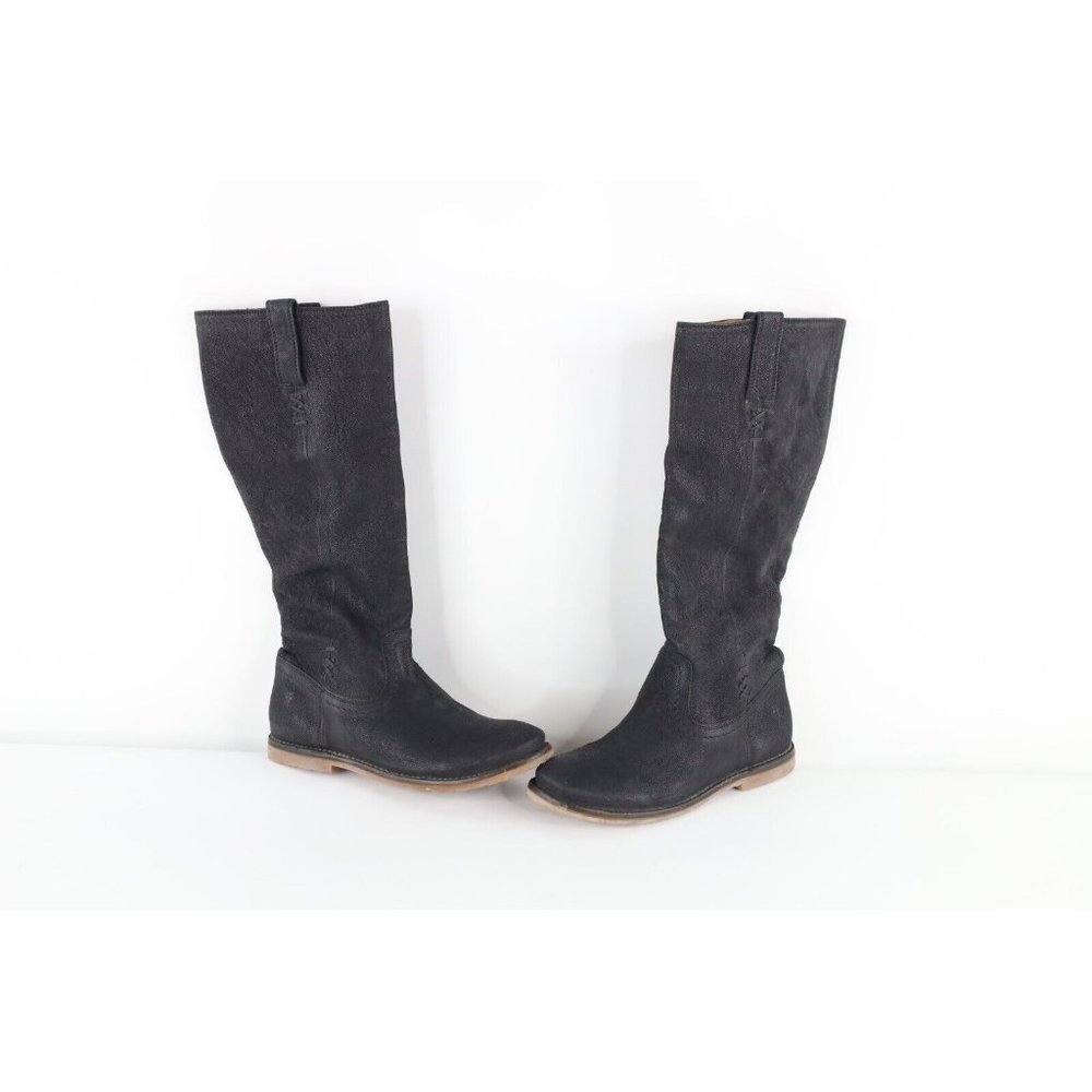Frye Womens Size 7.5 B Tall Leather Pull On Riding Boots Shoes Black